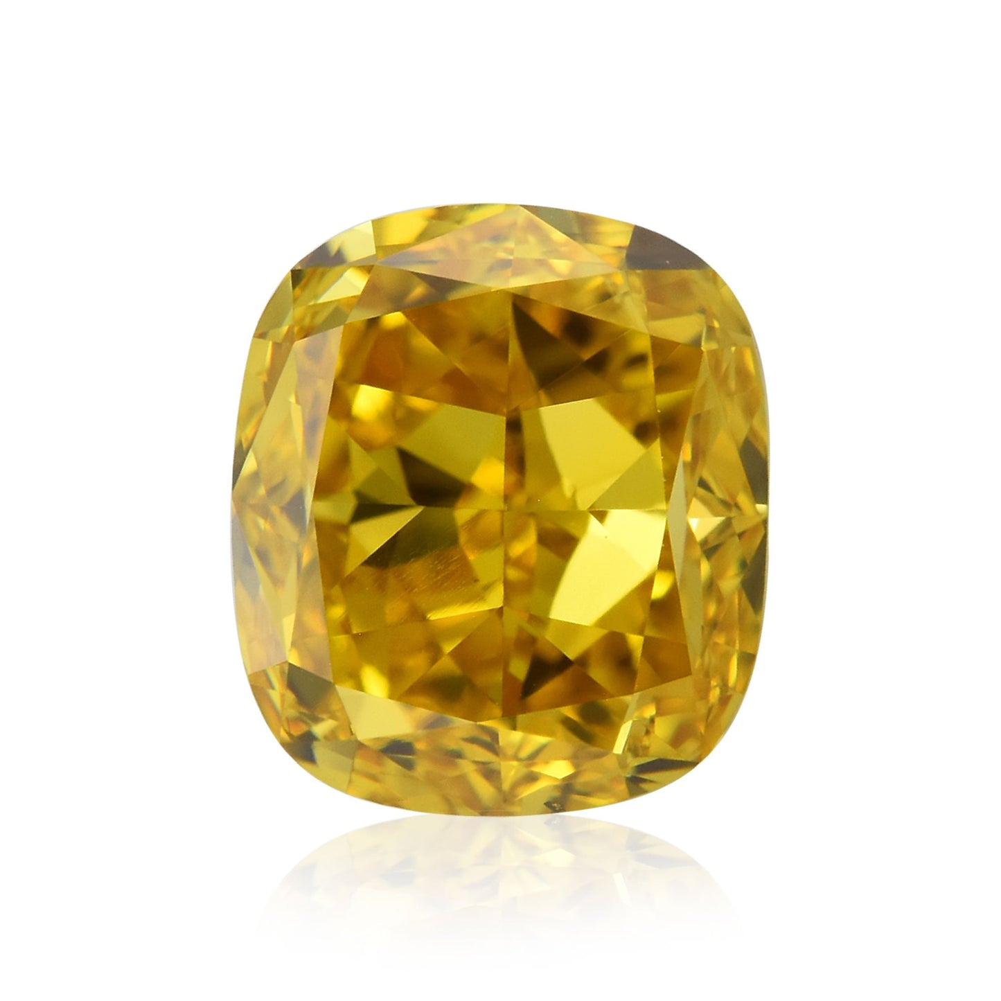 0,74 Karat Fancy Deep Orange Yellow Cushion Diamond VS2 GIA