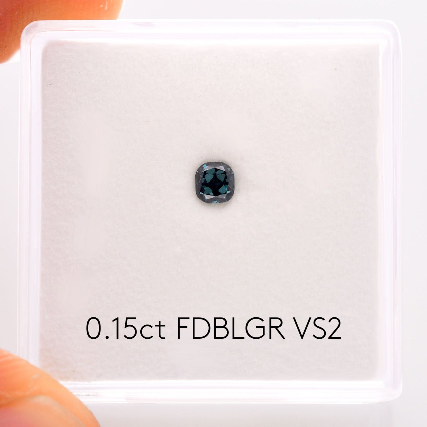 0,15 Karat Fancy Deep Blue Green Cushion Diamond VS2 GIA