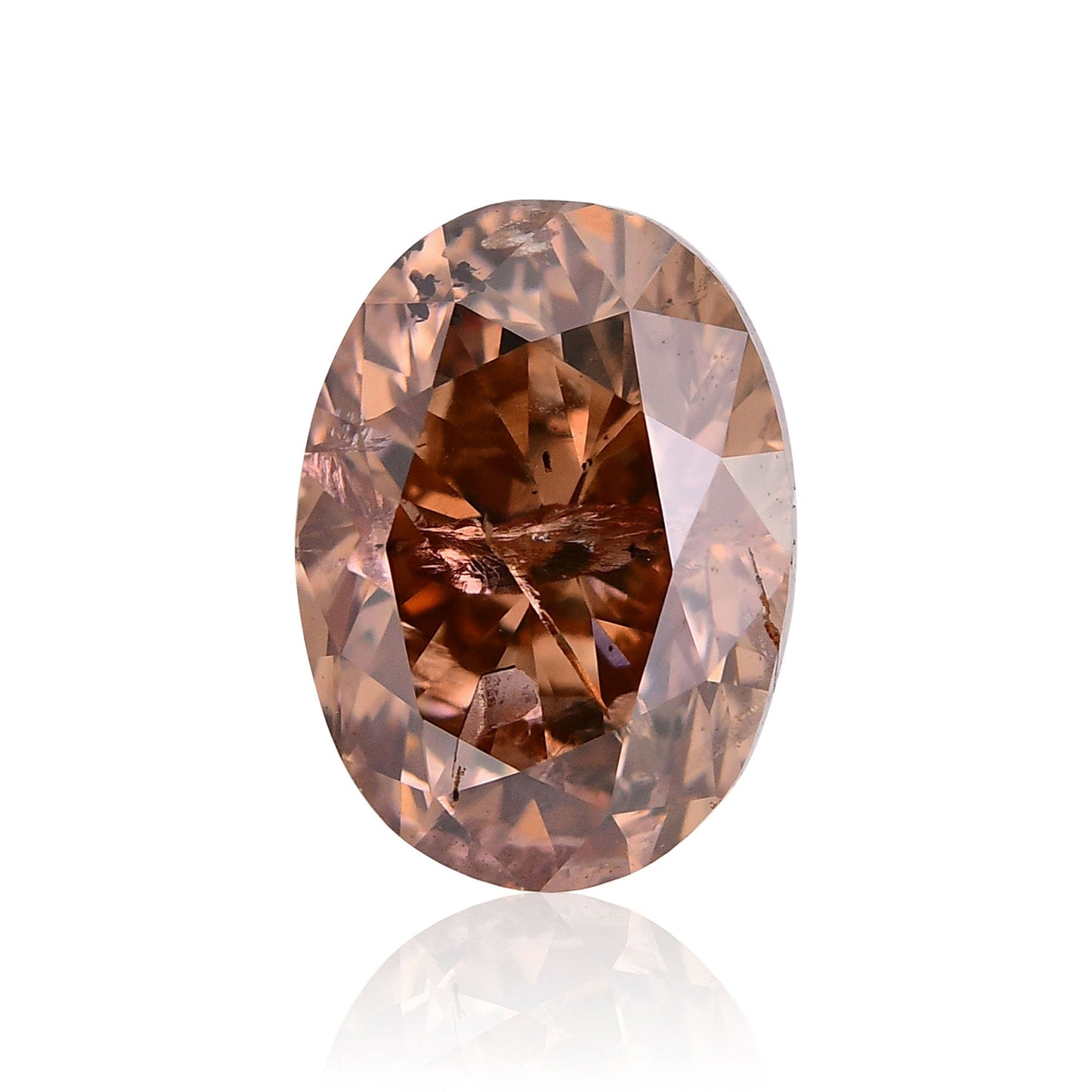 0,80 Karat Fancy Brown Orange Ovaler Diamant (SI2) GIA