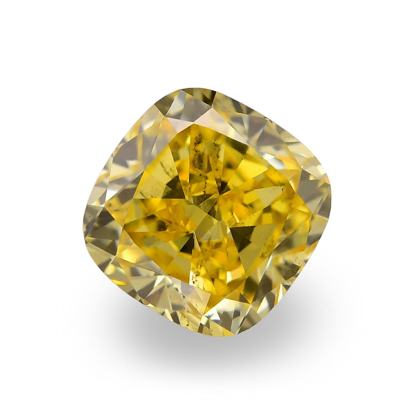 0,71 Karat Fancy Vivid Yellow Cushion Diamond SI2 GIA