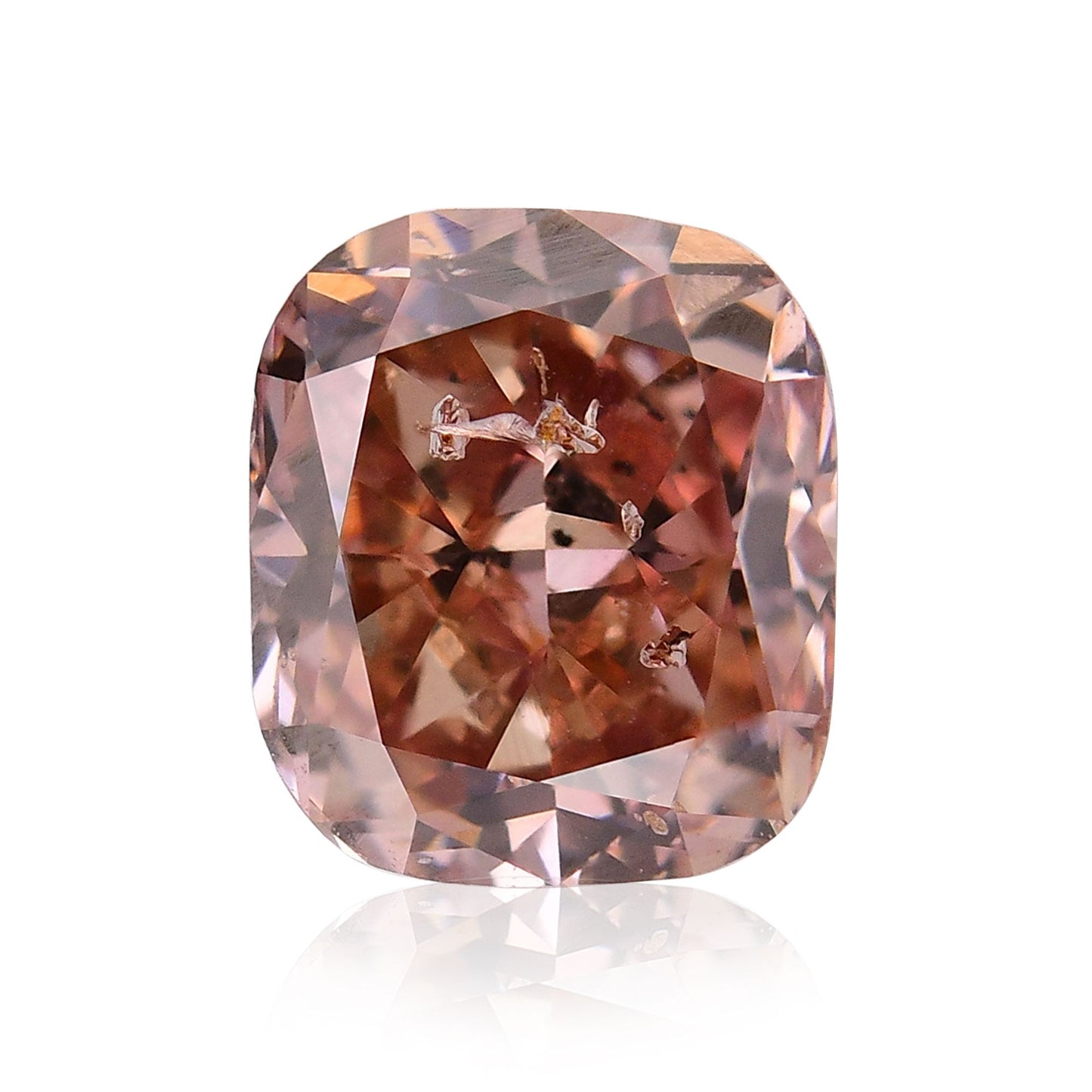 0,62 Karat Fancy Deep Orange Pink Cushion Diamant (SI2) GIA