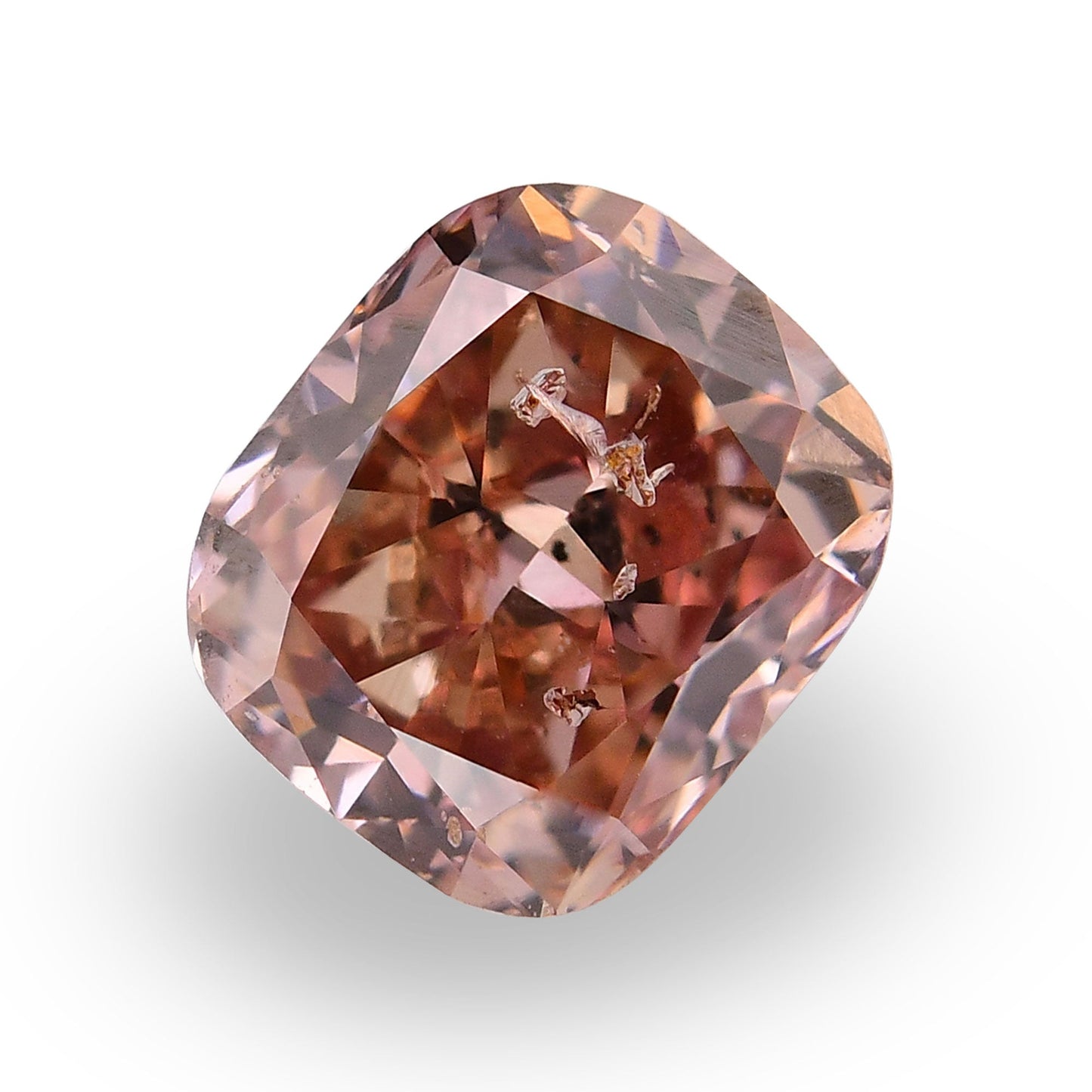 0,62 Karat Fancy Deep Orange Pink Cushion Diamant (SI2) GIA