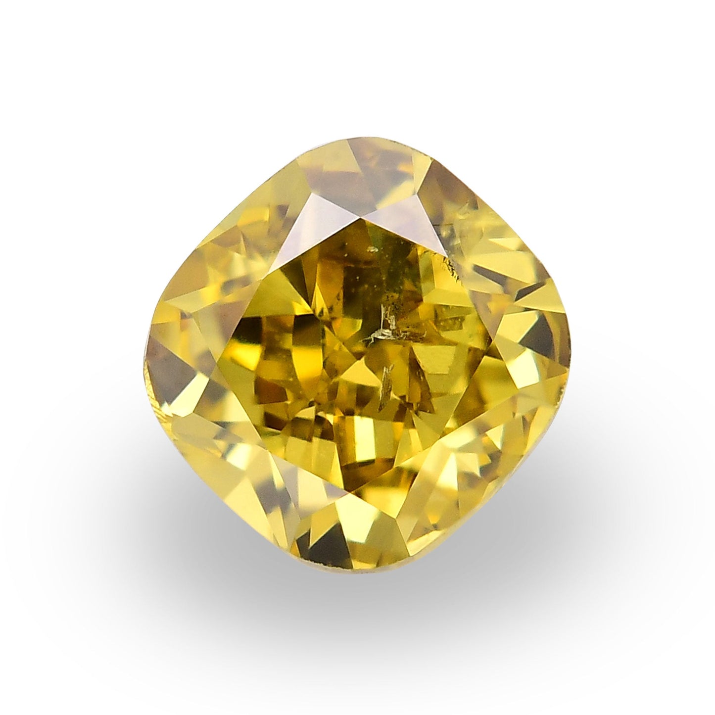 0,50 Karat Fancy Deep Brownish Greenish Yellow Cushion Diamond SI1 GIA