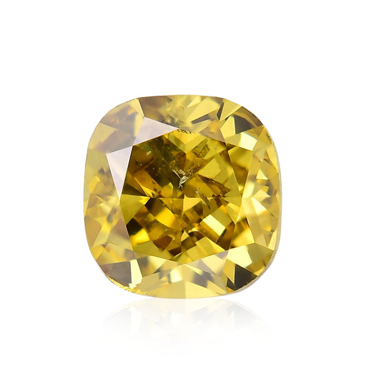 0,50 Karat Fancy Deep Brownish Greenish Yellow Cushion Diamond SI1 GIA