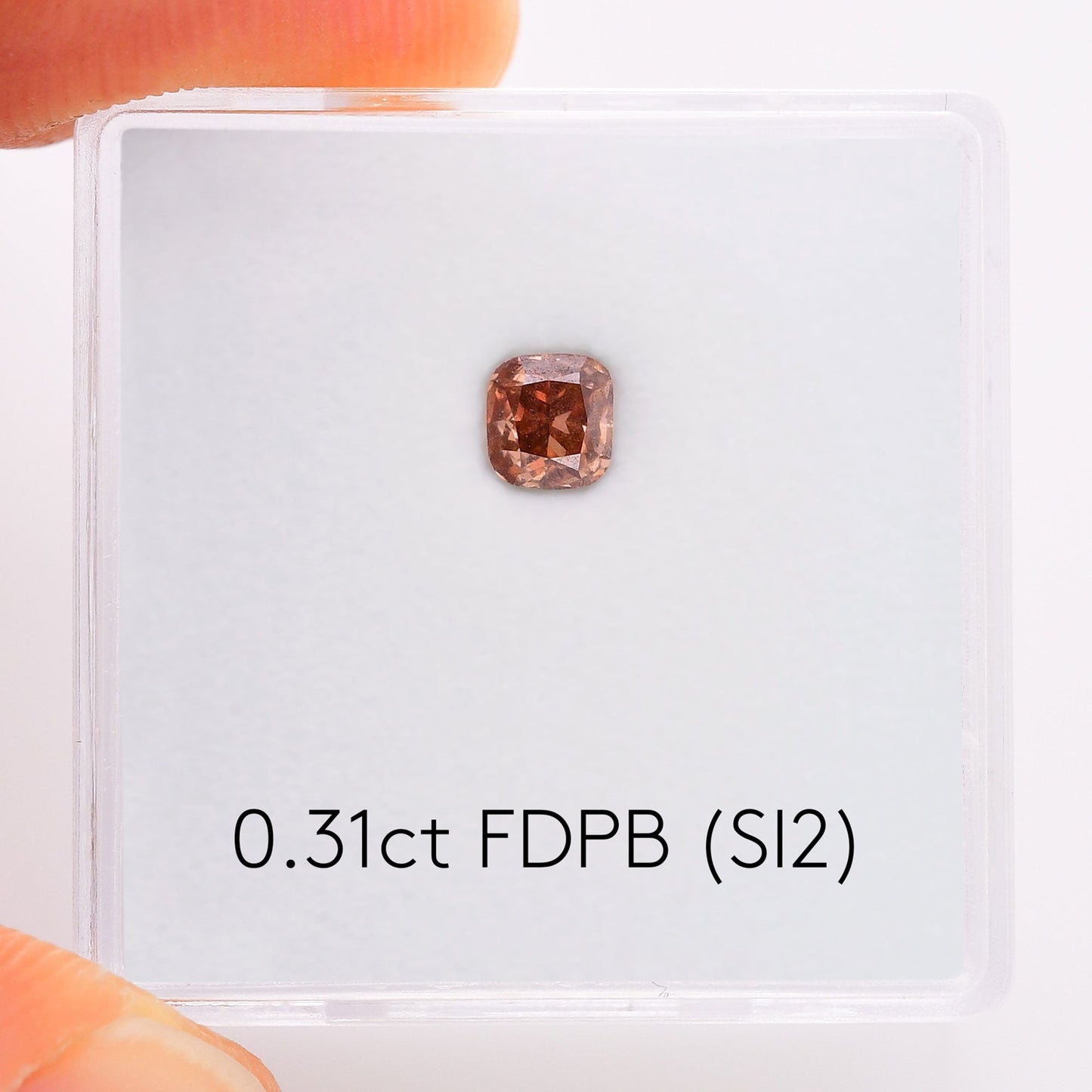 0,31 Karat Fancy Deep Pink Brown Cushion Diamond (SI2) GIA