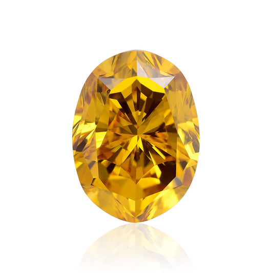 3,01 Karat Fancy Intense Orange Yellow Ovaler Diamant VVS2 GIA