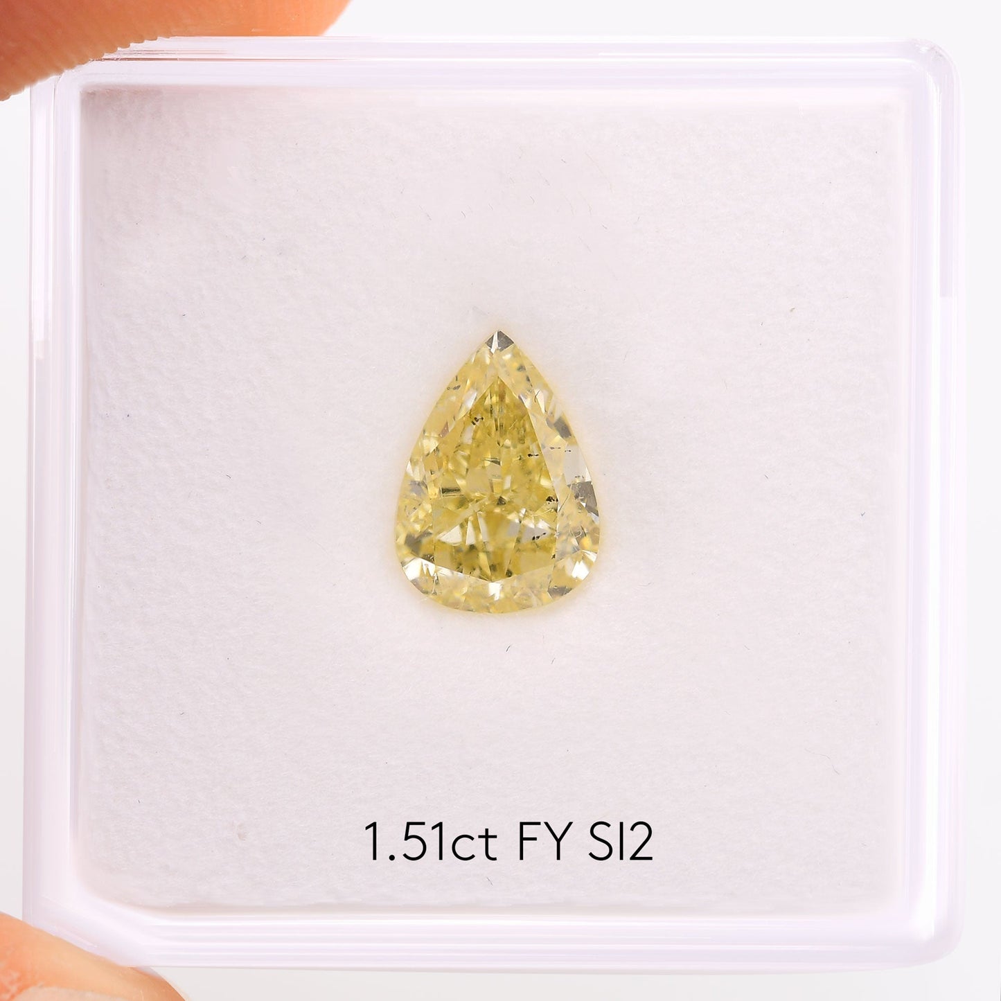 1.51 Carat Fancy Yellow Pear Diamond SI2 GIA