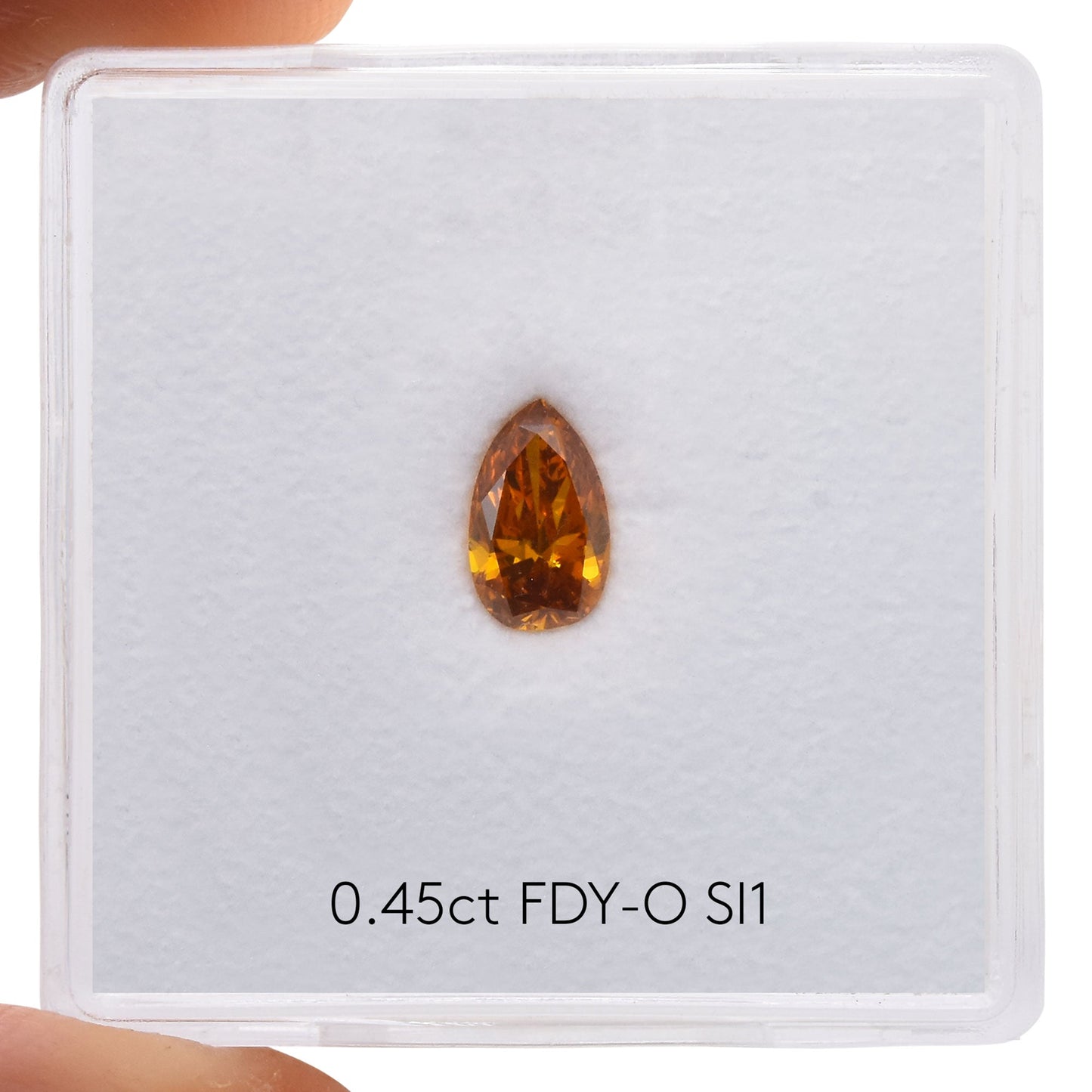 0.45 Carat Fancy Deep Yellowish Orange Pear Diamond SI1 GIA
