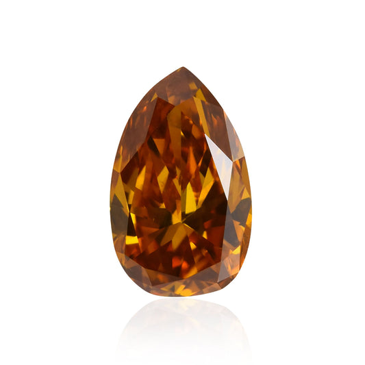 0,45 Karat Fancy Deep Yellowish Orange Birnenförmiger Diamant SI1 GIA
