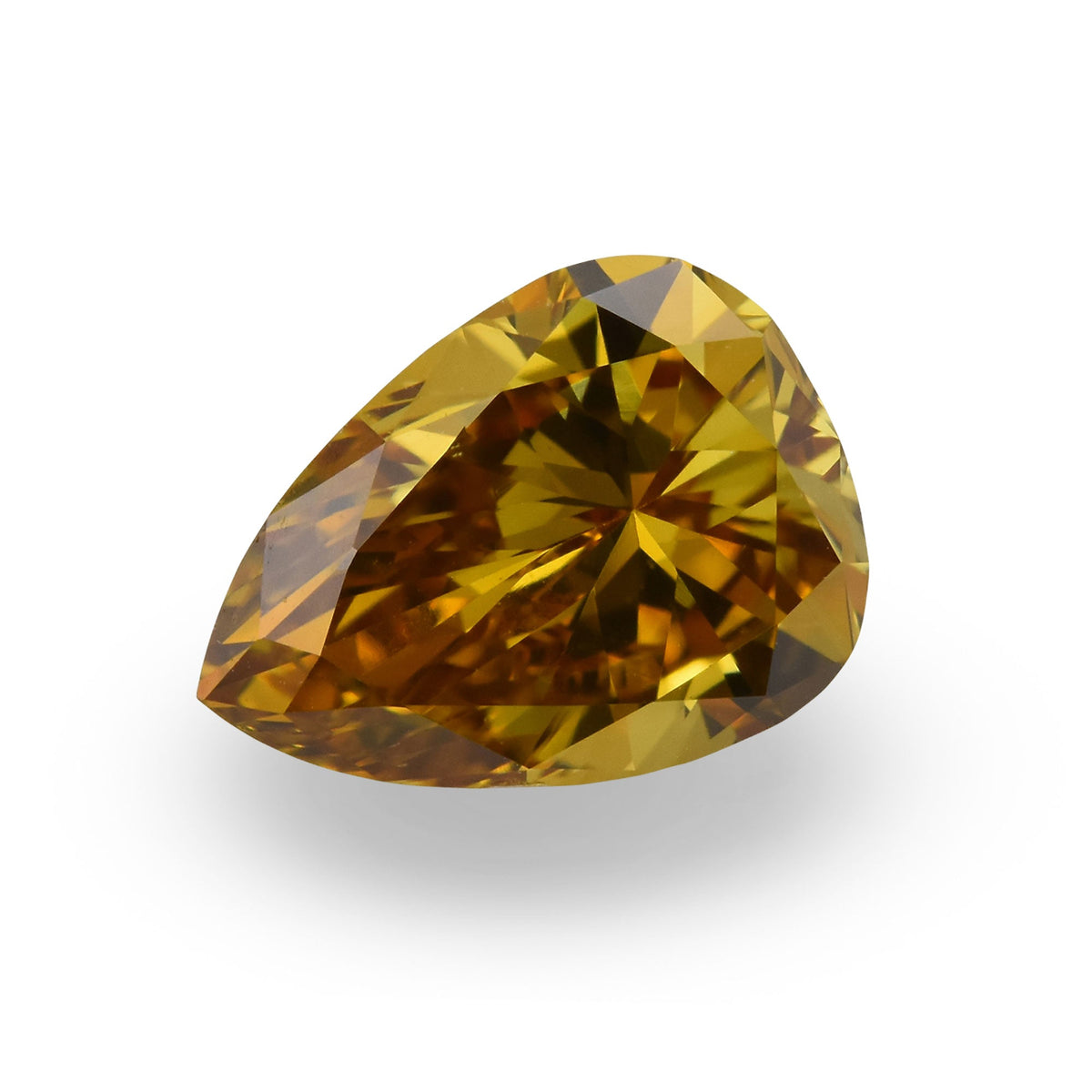 Birnenförmiger Diamant | 0,66 ct | Fancy Deep Brownish Orangey Yellow | VS2 | GIA | Ref 393769