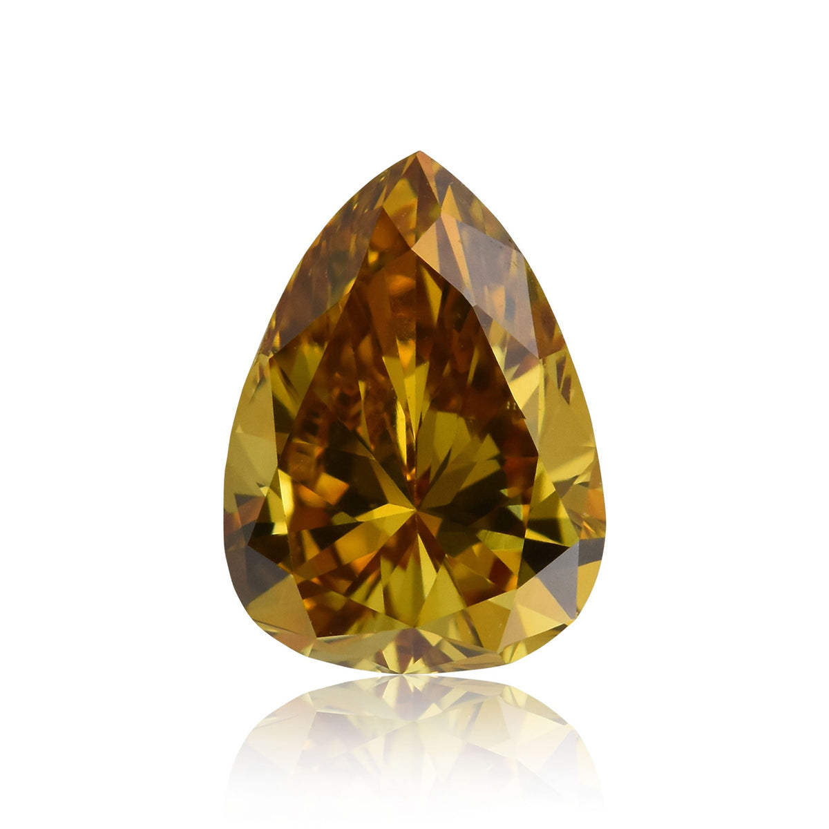 Birnenförmiger Diamant | 0,66 ct | Fancy Deep Brownish Orangey Yellow | VS2 | GIA | Ref 393769