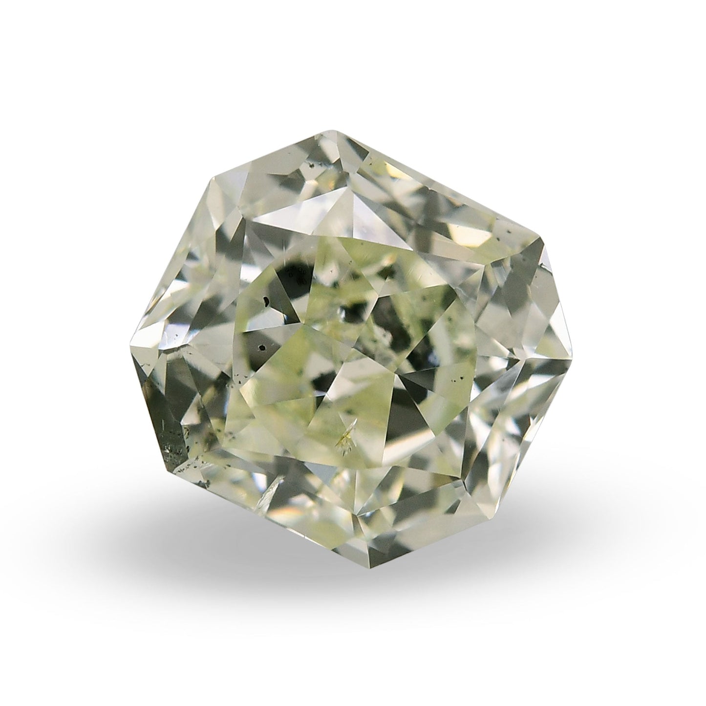 0.93 Carat Fancy Light Yellow Green Radiant Diamond SI2 GIA