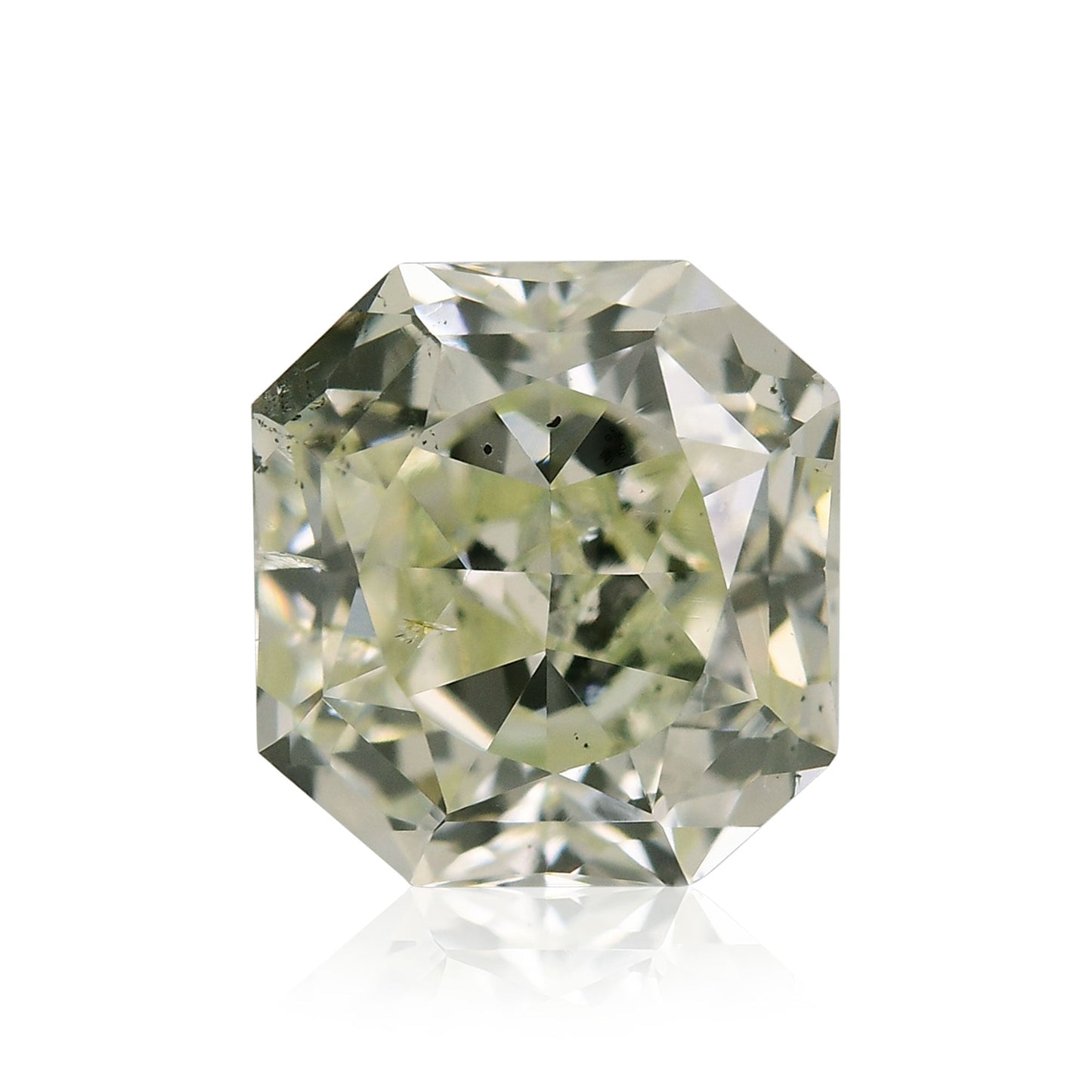 0.93 Carat Fancy Light Yellow Green Radiant Diamond SI2 GIA
