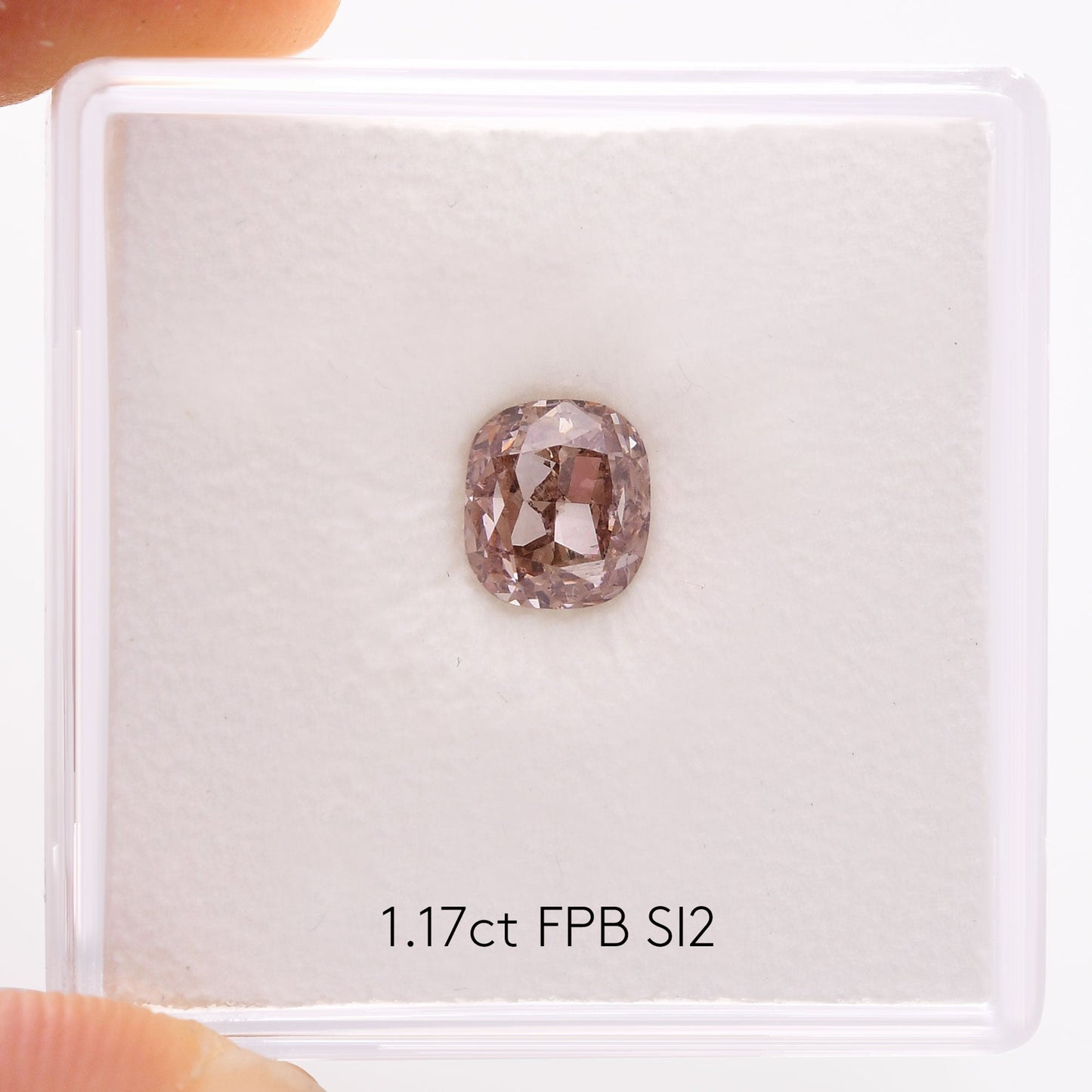 1.17 Carat Fancy Pink Brown Cushion Diamond SI2 GIA