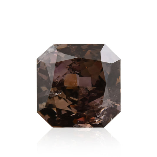 2.01 Carat Fancy Dark Pinkish Brown Radiant Diamond I1 GIA