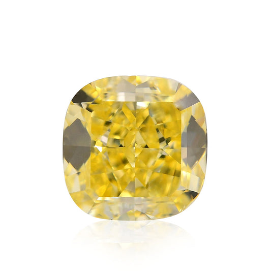 1,05 Karat Fancy Intense Yellow Cushion Diamond VS2 GIA