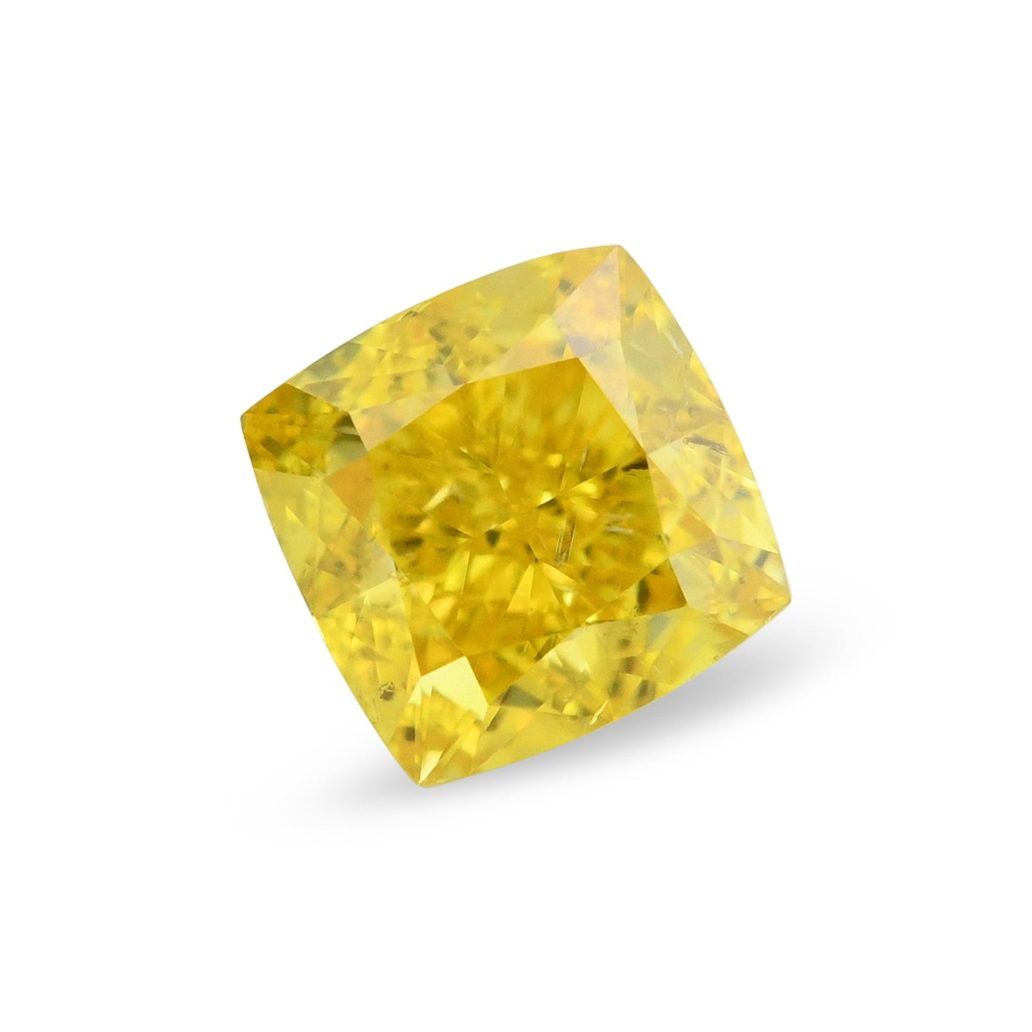 0,55 Karat Fancy Vivid Yellow Cushion Diamond SI2 GIA