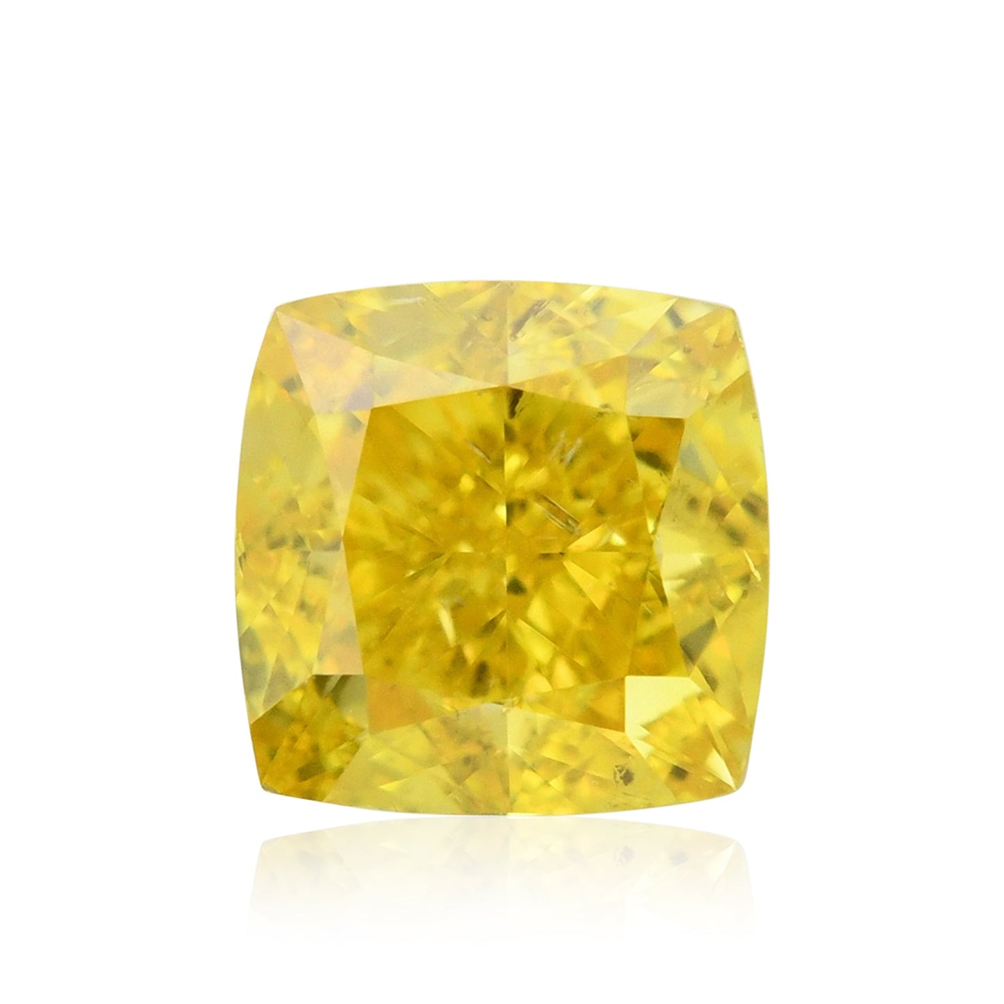 0,55 Karat Fancy Vivid Yellow Cushion Diamond SI2 GIA