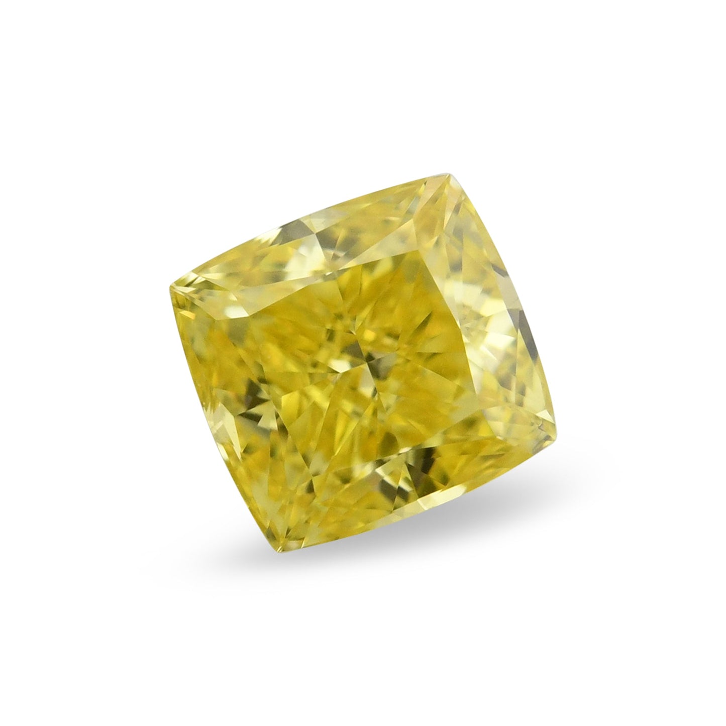 0,54 Karat Fancy Vivid Yellow Cushion Diamond VS1 GIA