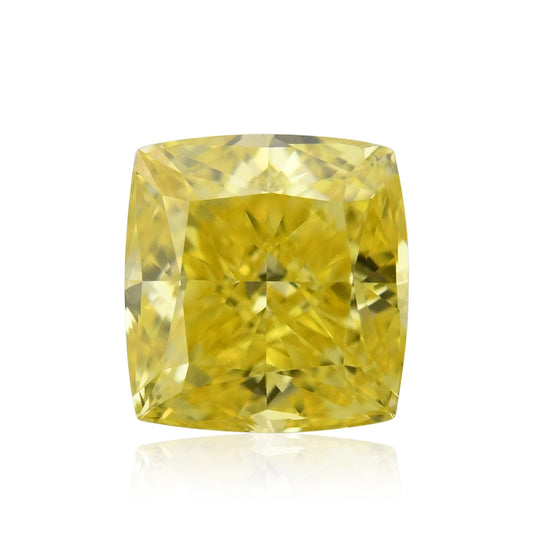 0.54 Carat Fancy Vivid Yellow Cushion Diamond VS1 GIA