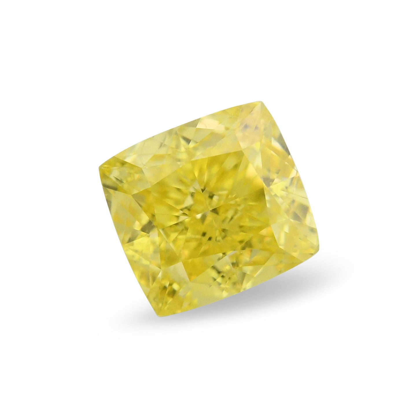 0,54 Karat Fancy Vivid Yellow Cushion Diamond SI1 GIA