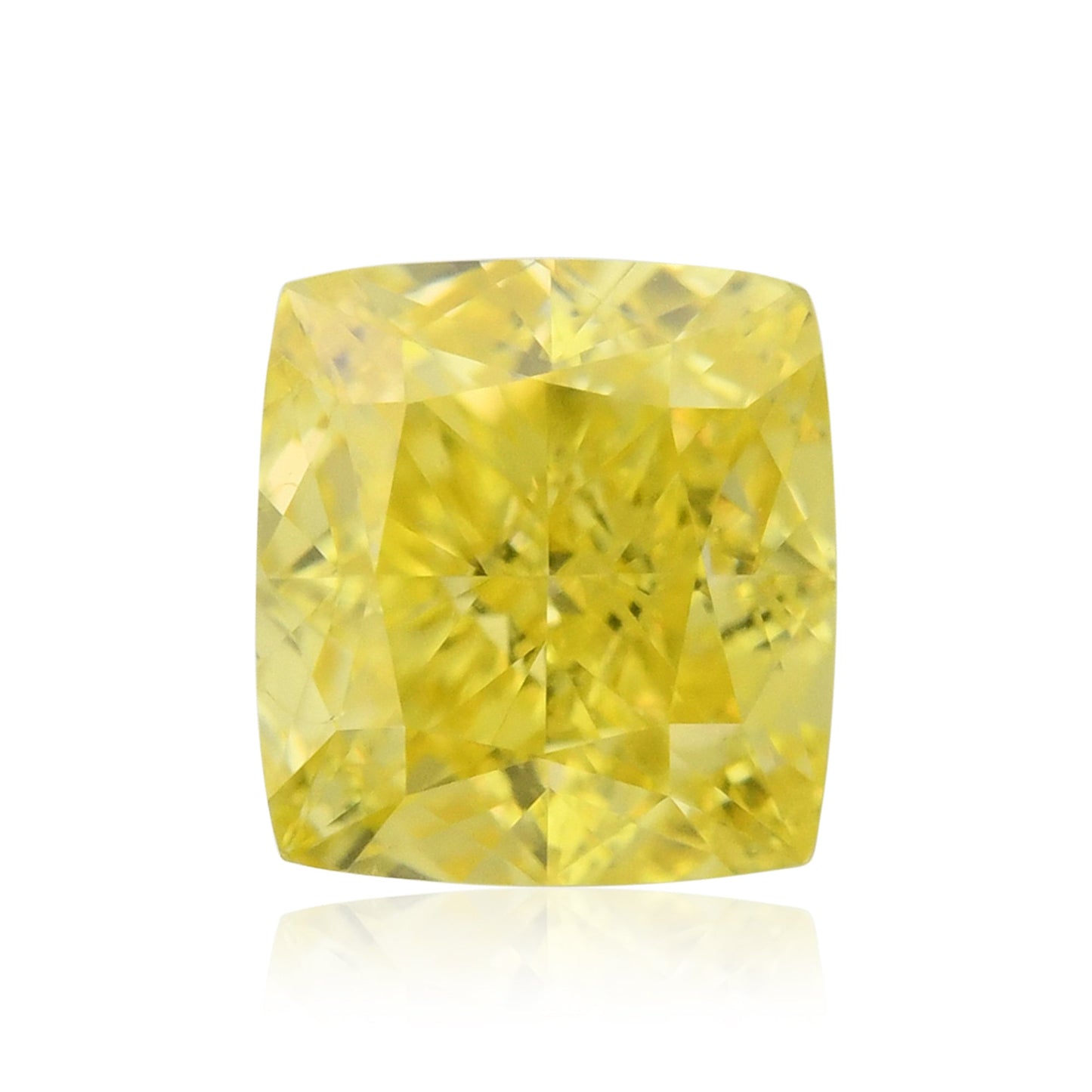 0,54 Karat Fancy Vivid Yellow Cushion Diamond SI1 GIA