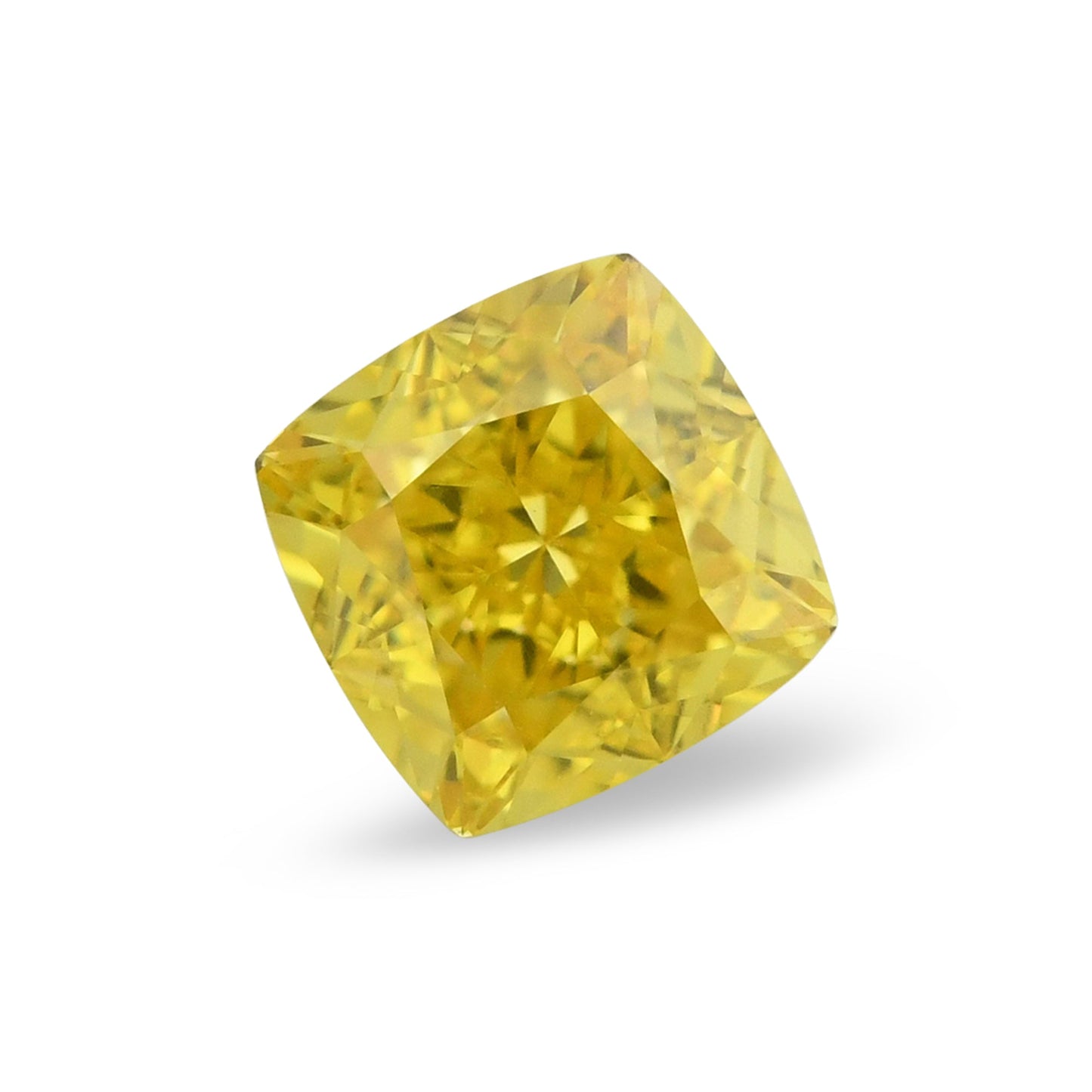 0,45 Karat Fancy Vivid Yellow Cushion Diamond VVS1 GIA