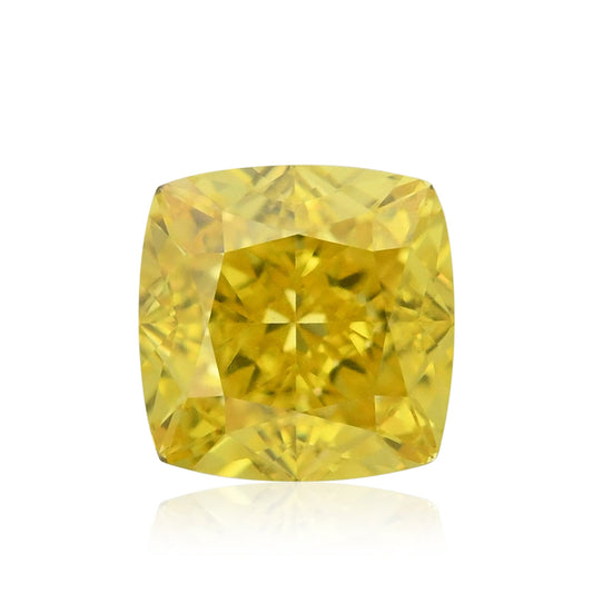 0,45 Karat Fancy Vivid Yellow Cushion Diamond VVS1 GIA