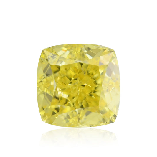 0,45 Karat Fancy Vivid Yellow Cushion Diamond SI1 GIA