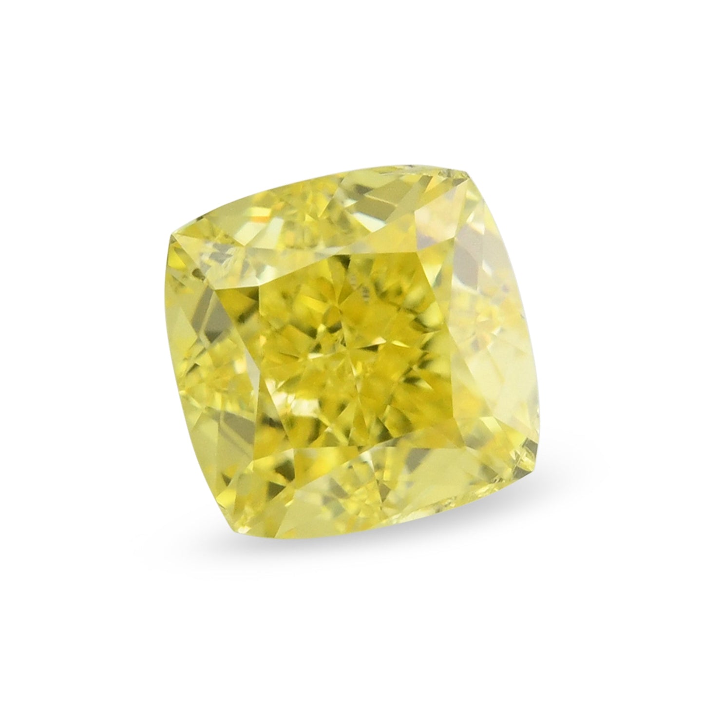 0,45 Karat Fancy Vivid Yellow Cushion Diamond SI1 GIA