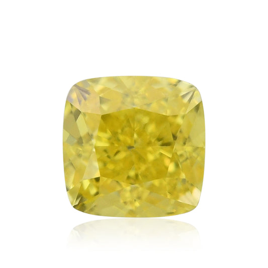 0,35 Karat Fancy Vivid Yellow Cushion Diamond SI1 GIA