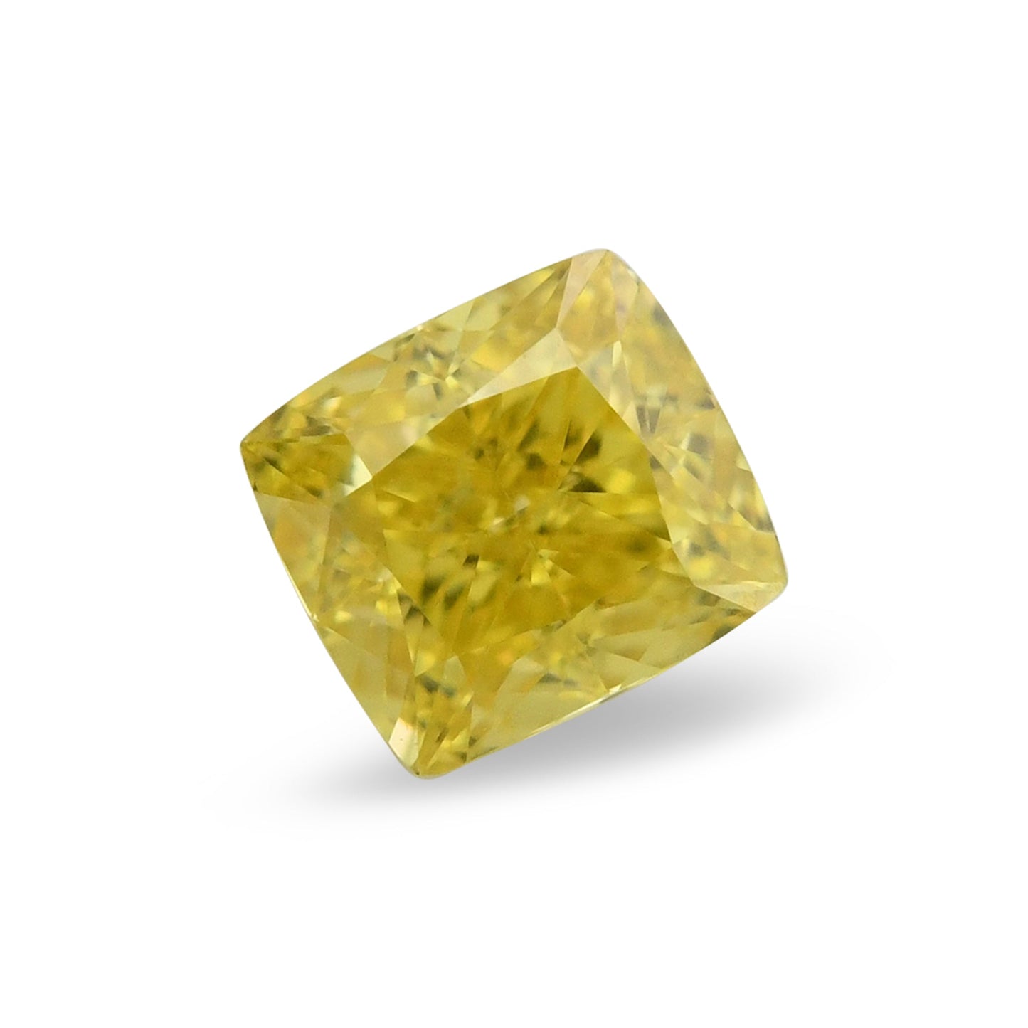 0,37 Karat Fancy Vivid Yellow Cushion Diamond VS2 GIA