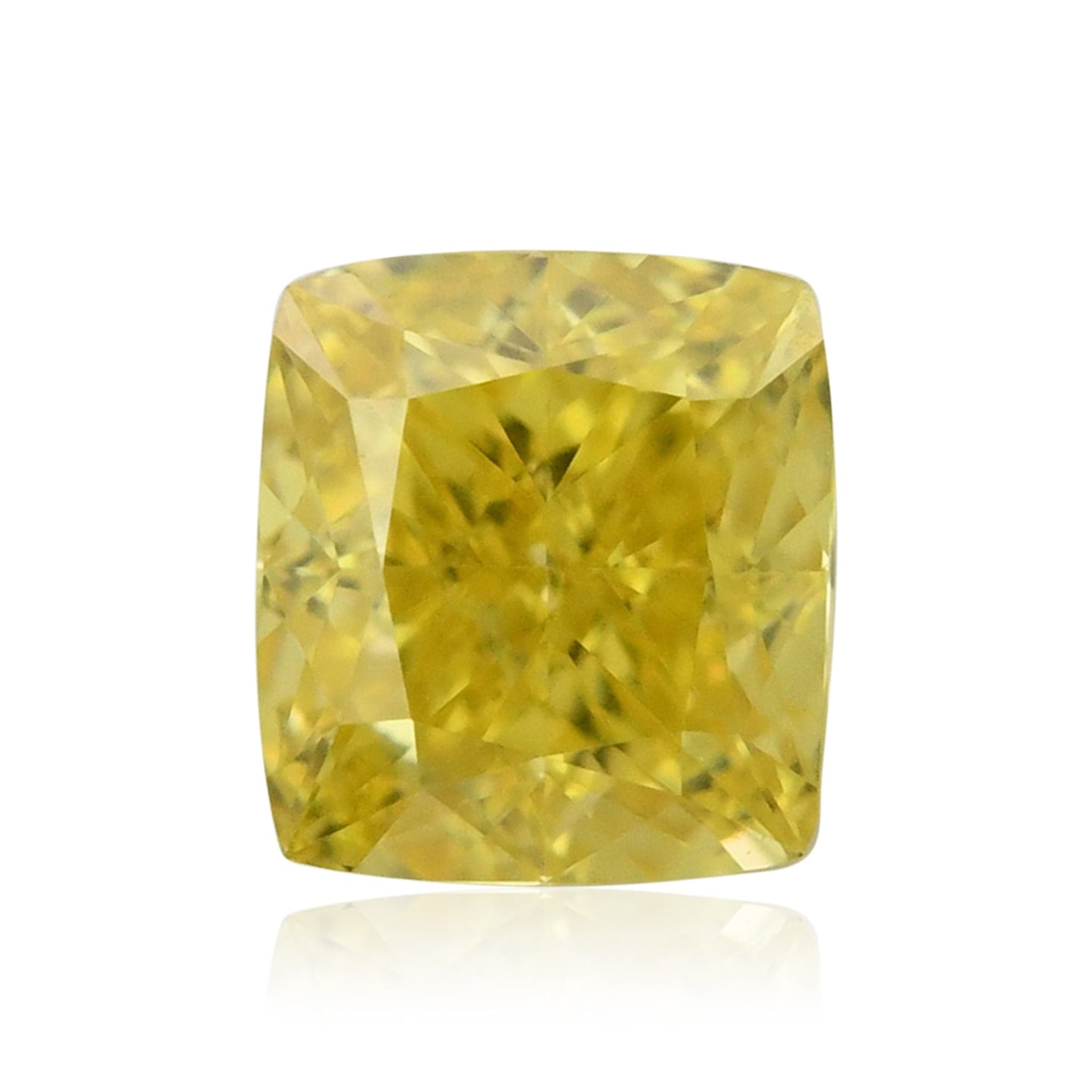 0,37 Karat Fancy Vivid Yellow Cushion Diamond VS2 GIA