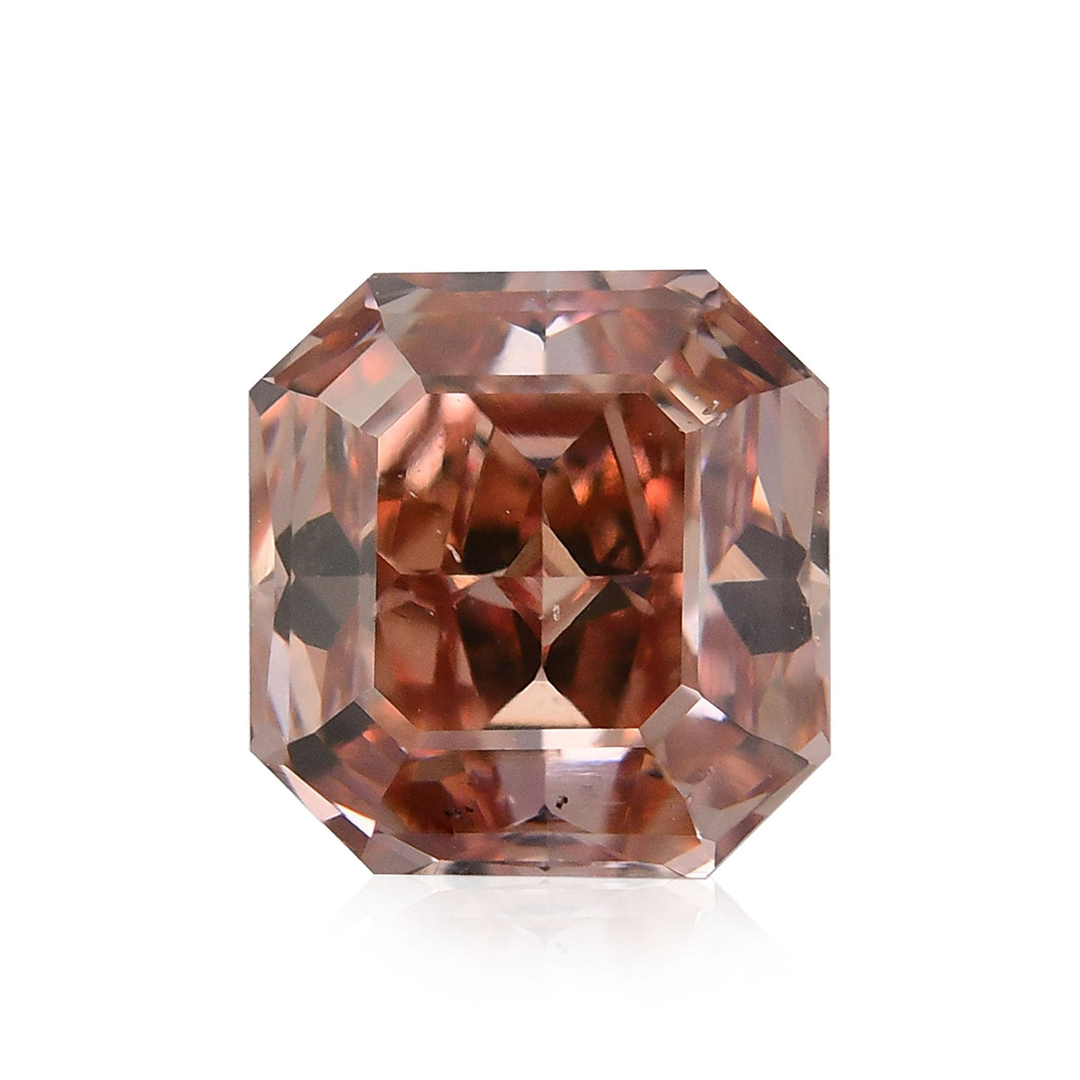 1.02 Carat Fancy Intense Orangy Pink Radiant Diamond SI1 GIA