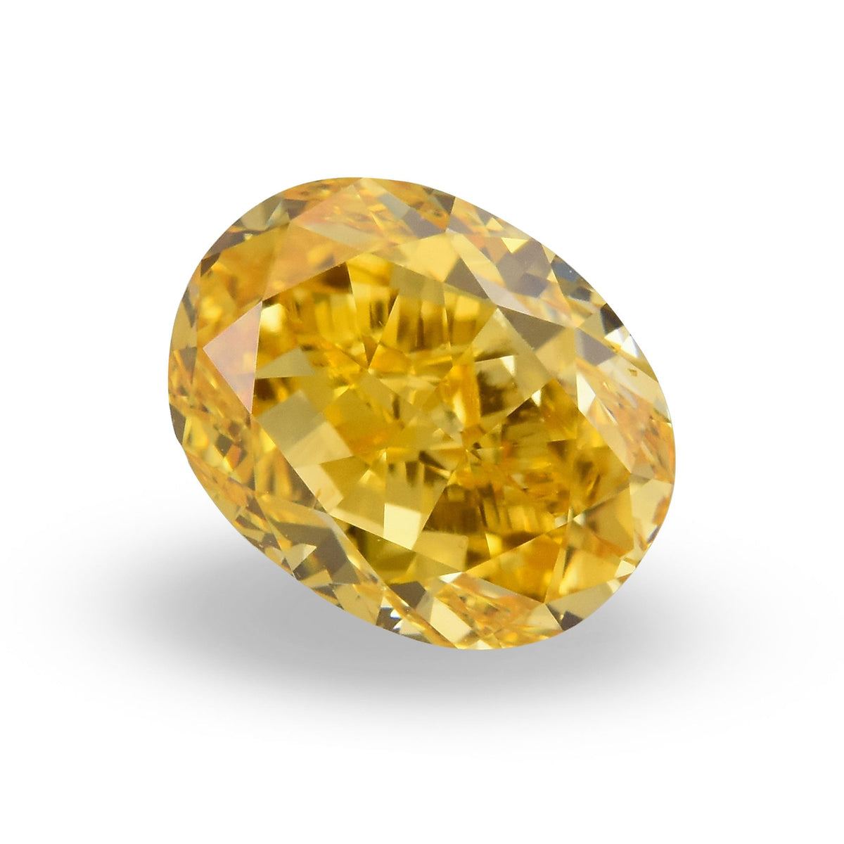 0,57 Karat Fancy Intense Yellow Orange Ovaler Diamant VS2 GIA