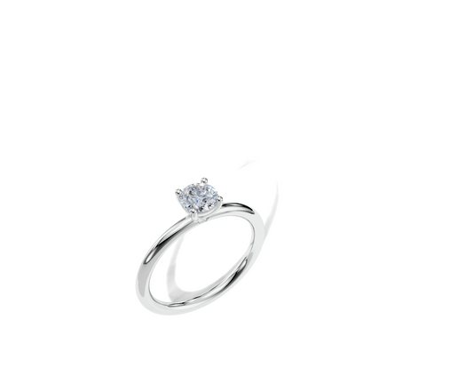 18K Round 0.3 Carat G/H SI Plain Plain 4Pr Diamond Ring
