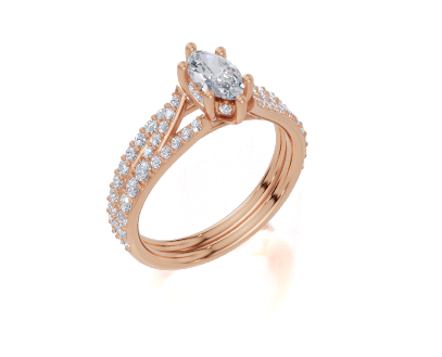 18ct Marquise 0.50Carat F/G VS/SI Split Plate Prong Hidden Halo  Diamond Ring