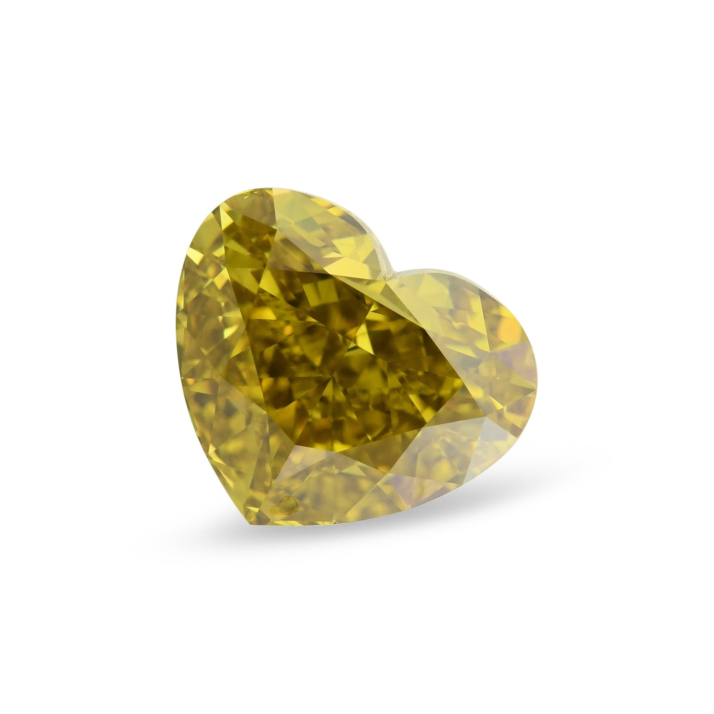 4,01 Karat Fancy Deep Brownish Greenish Yellow Heart Diamond VS1 GIA