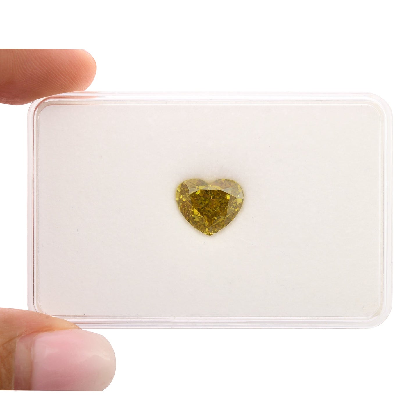 4,01 Karat Fancy Deep Brownish Greenish Yellow Heart Diamond VS1 GIA