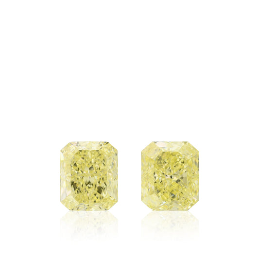 4,03 Karat Fancy Yellow Radiant Diamanten (Paar) SI1 GIA