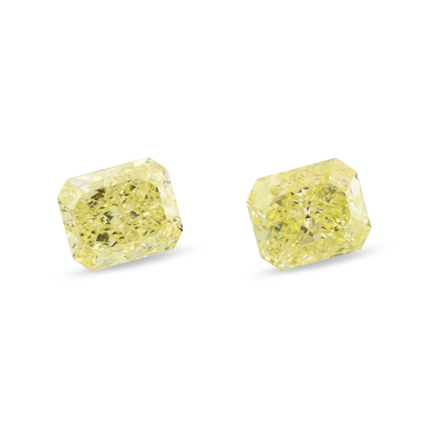 4,03 Karat Fancy Yellow Radiant Diamanten (Paar) SI1 GIA