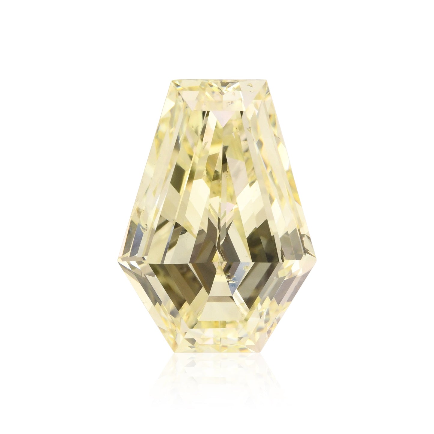 4,06 Karat W-X Hellgelber Schilddiamant SI1 GIA