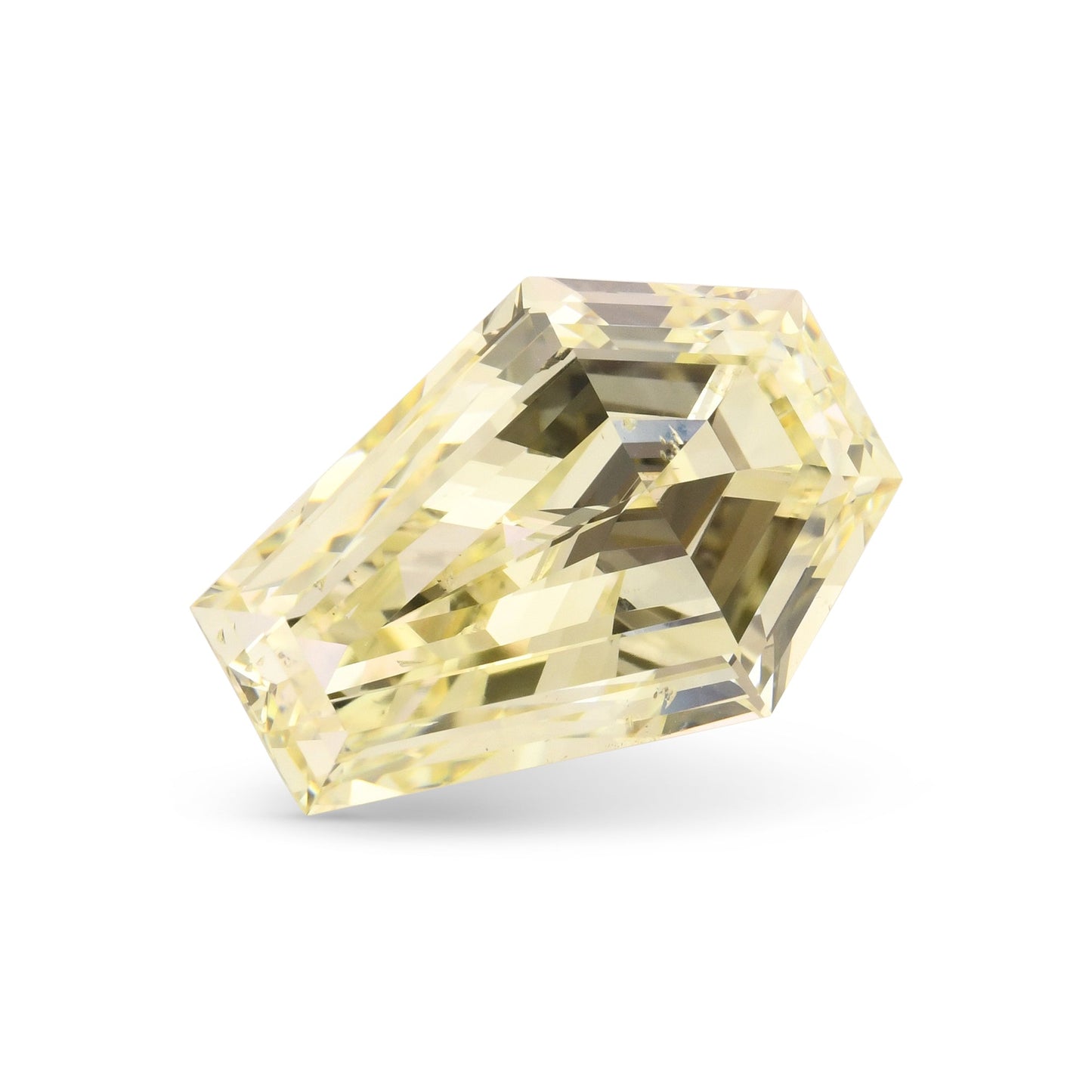 4,06 Karat W-X Hellgelber Schilddiamant SI1 GIA