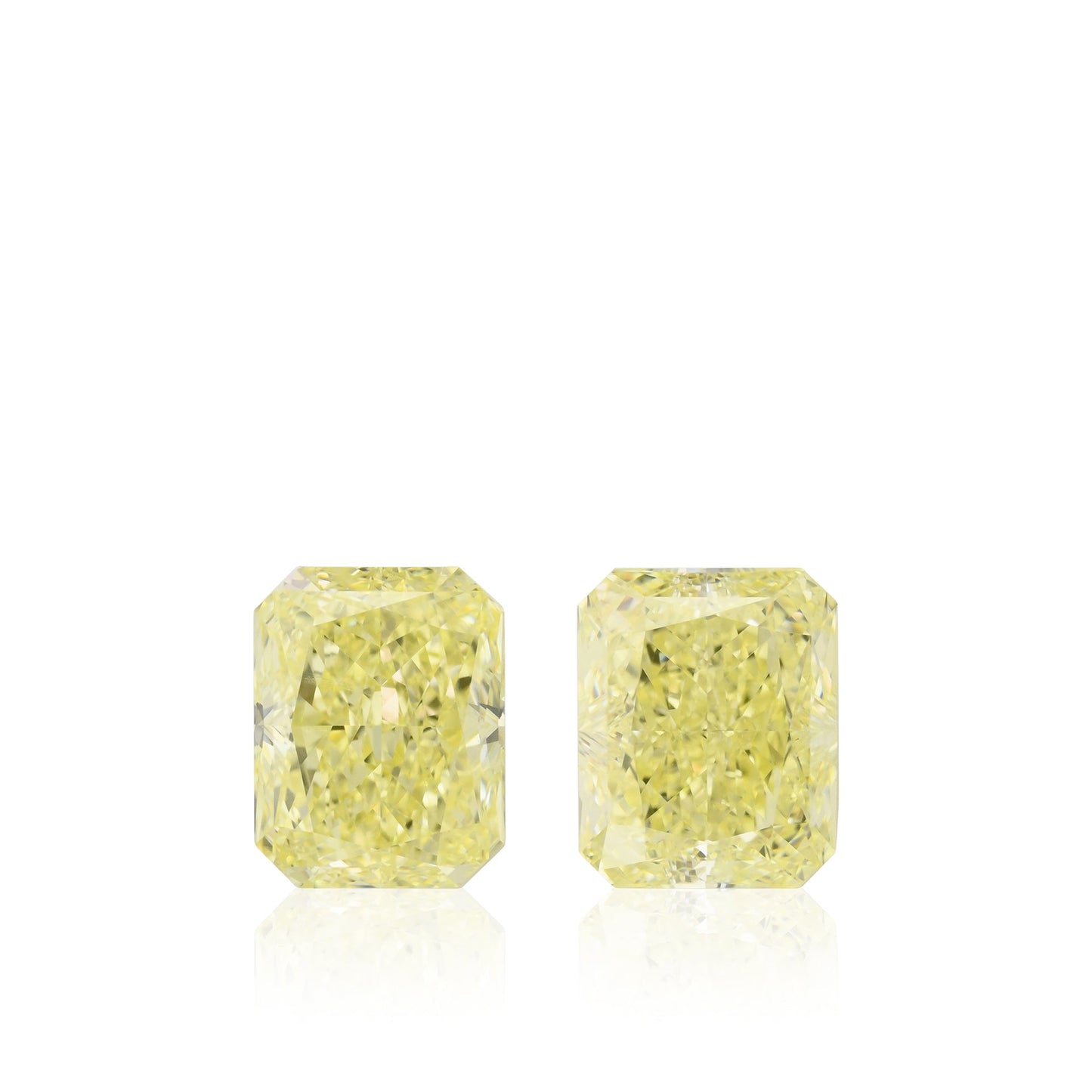 4,08 Karat Fancy Light Yellow Radiant Diamanten (VVS2, GIA-zertifiziert) – Paar