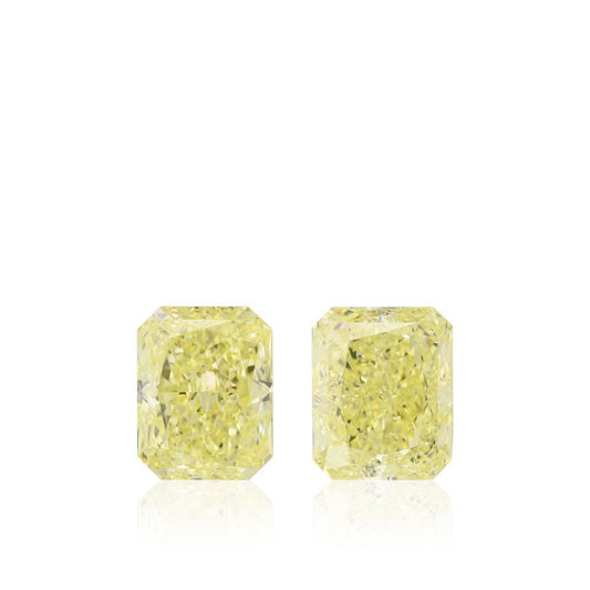 4,08 Karat Fancy Light Yellow Radiant Diamanten (VVS2, GIA-zertifiziert) – Paar
