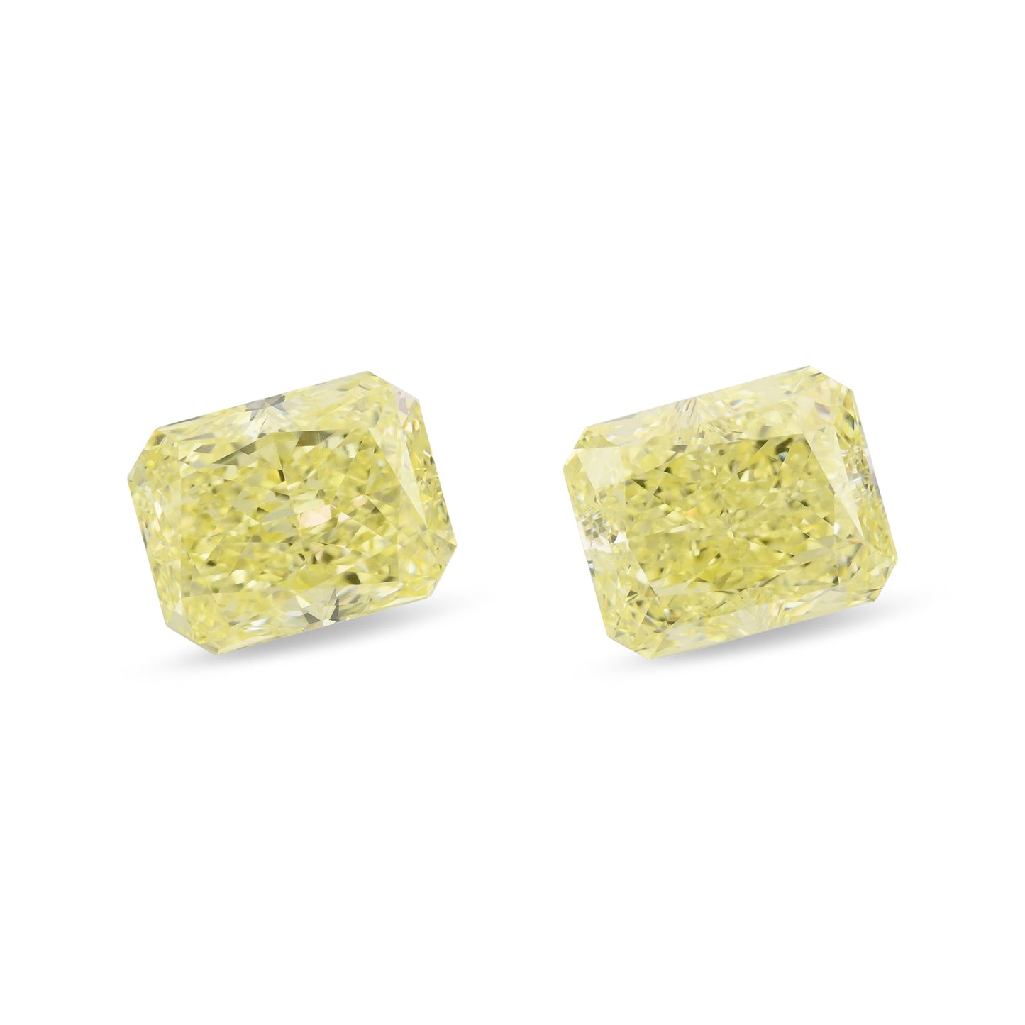 4,08 Karat Fancy Light Yellow Radiant Diamanten (VVS2, GIA-zertifiziert) – Paar