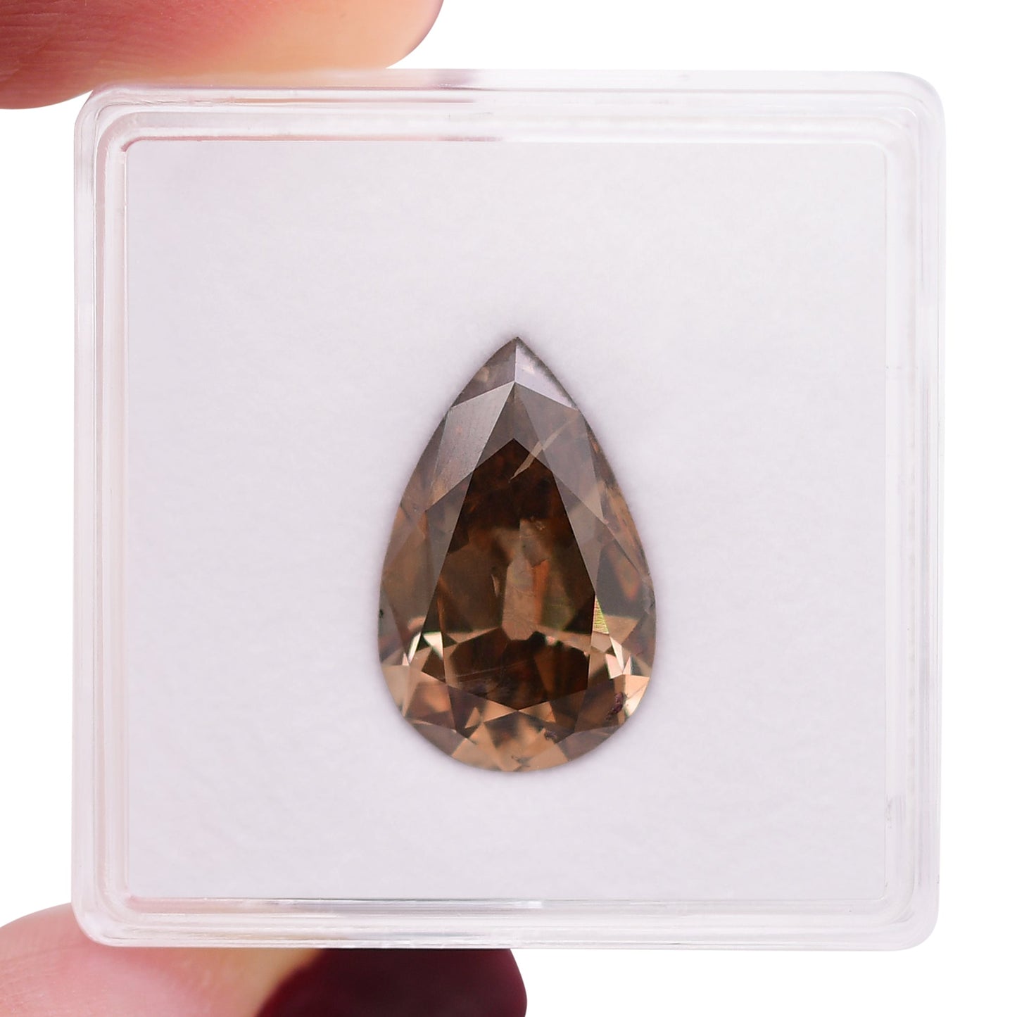 4,24 Karat Fancy Dark Orange Brown Birnenförmiger Diamant (SI2) GIA