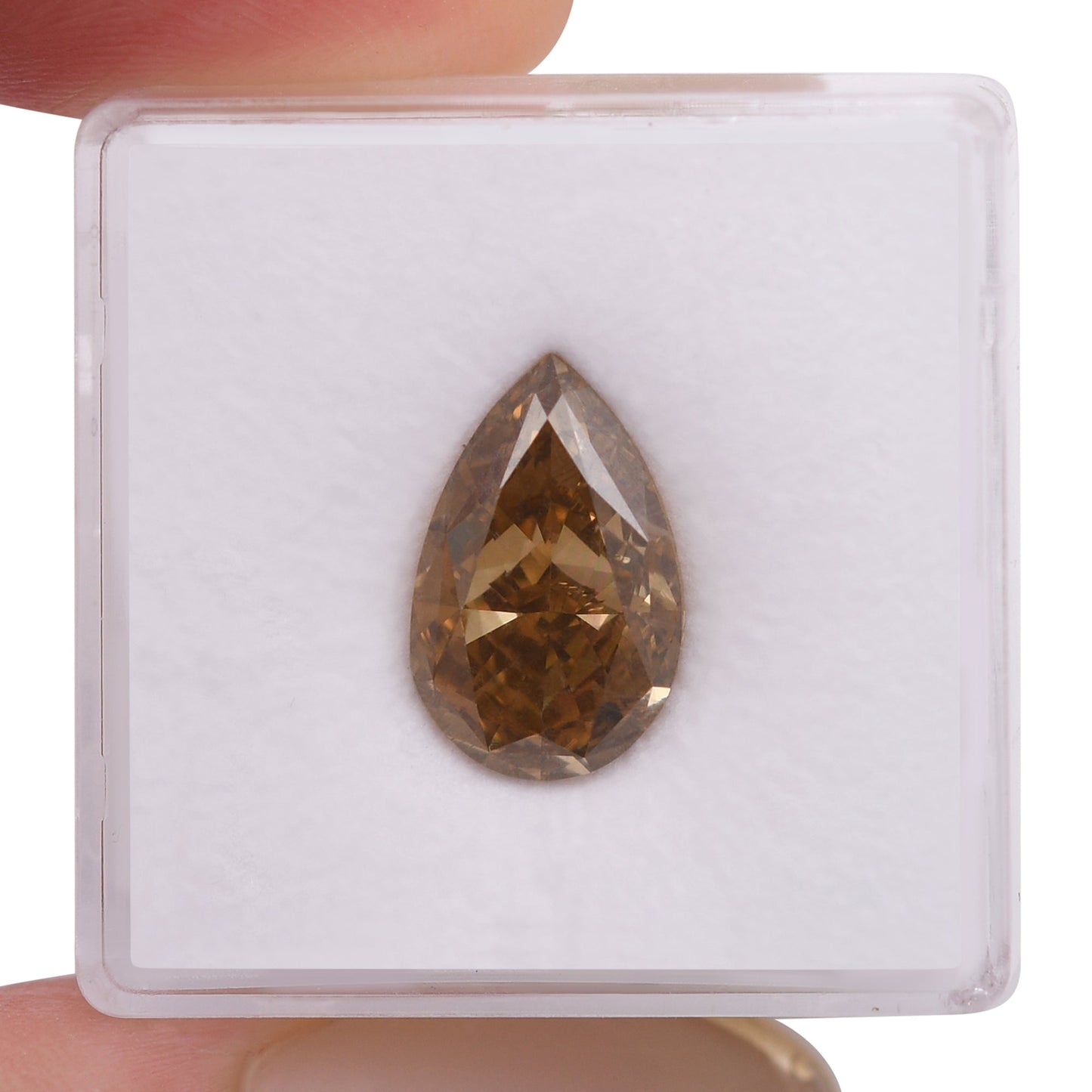 4,52 Karat Fancy Deep Brown Yellow Pear Diamond SI2 GIA