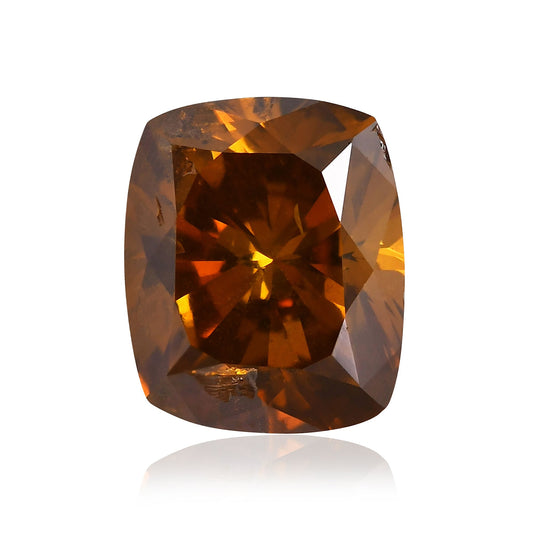 1,01 Karat Fancy Deep Brown Orange Cushion Diamond (I1) GIA