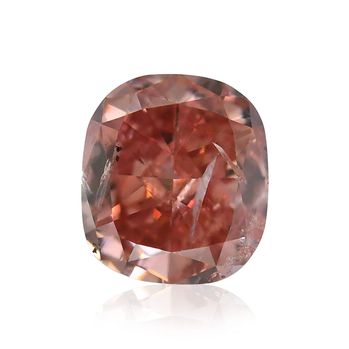 0.47 Carat Fancy Deep Pink Cushion Diamond (I1) GIA